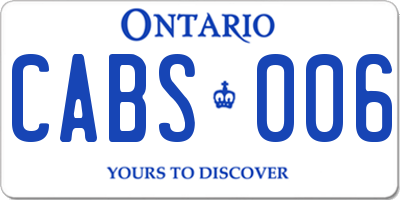 ON license plate CABS006