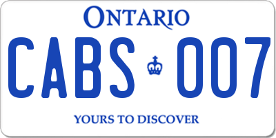 ON license plate CABS007