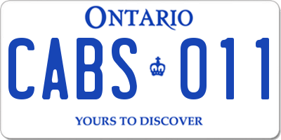 ON license plate CABS011