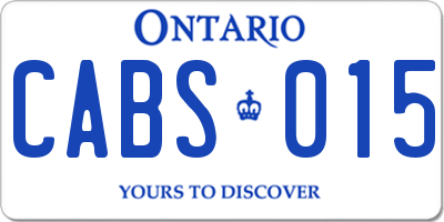 ON license plate CABS015