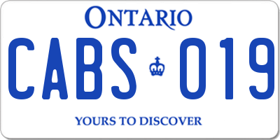 ON license plate CABS019