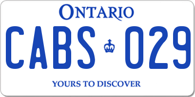 ON license plate CABS029