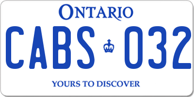 ON license plate CABS032