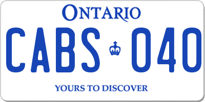 ON license plate CABS040