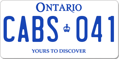 ON license plate CABS041