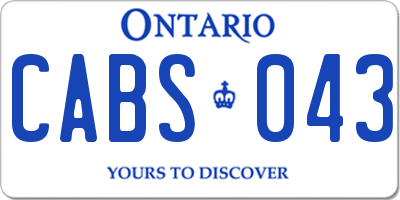 ON license plate CABS043