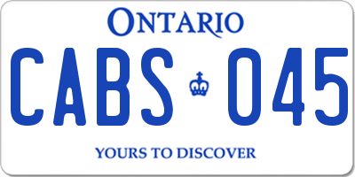 ON license plate CABS045