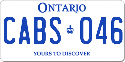 ON license plate CABS046