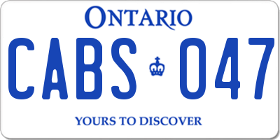 ON license plate CABS047