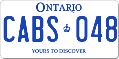 ON license plate CABS048