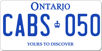 ON license plate CABS050