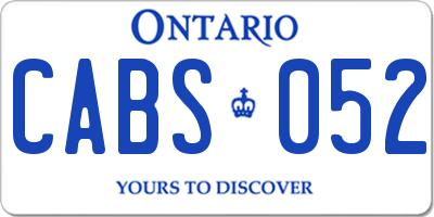 ON license plate CABS052