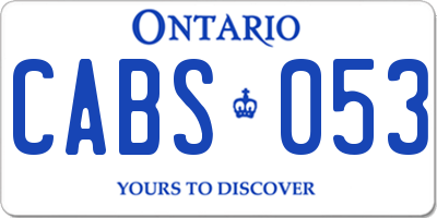 ON license plate CABS053