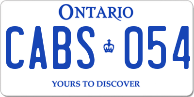 ON license plate CABS054