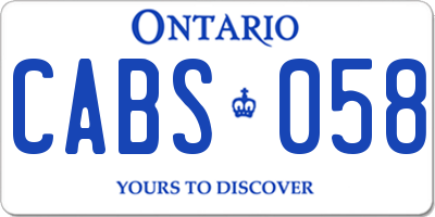 ON license plate CABS058