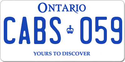 ON license plate CABS059