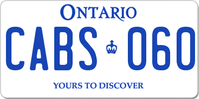 ON license plate CABS060