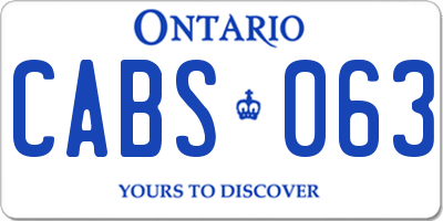 ON license plate CABS063