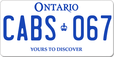 ON license plate CABS067