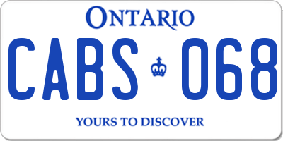 ON license plate CABS068