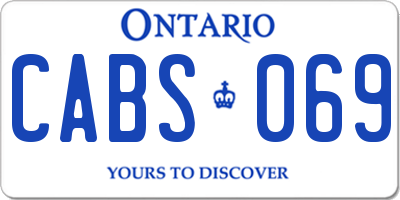 ON license plate CABS069