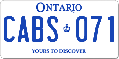 ON license plate CABS071