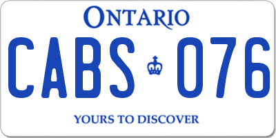 ON license plate CABS076