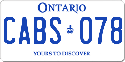 ON license plate CABS078