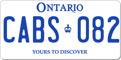 ON license plate CABS082