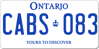 ON license plate CABS083