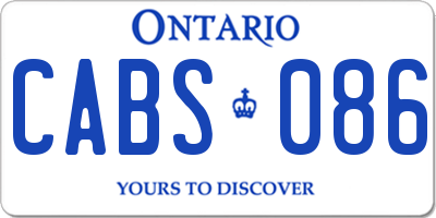 ON license plate CABS086