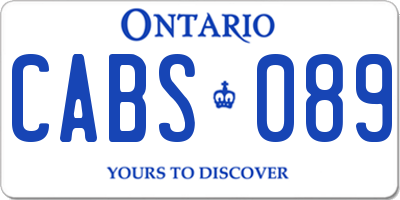 ON license plate CABS089