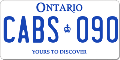 ON license plate CABS090