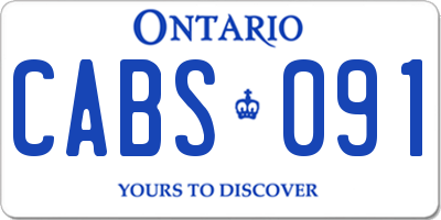 ON license plate CABS091