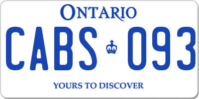 ON license plate CABS093