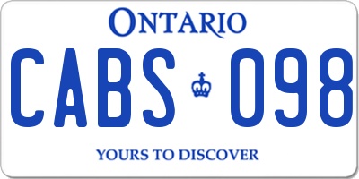 ON license plate CABS098