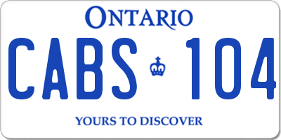 ON license plate CABS104