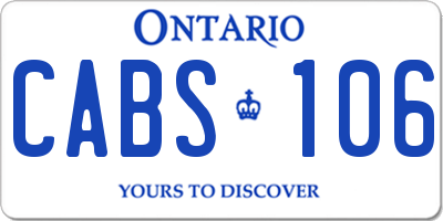 ON license plate CABS106