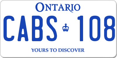 ON license plate CABS108