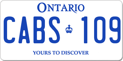 ON license plate CABS109