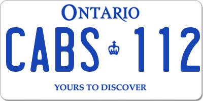 ON license plate CABS112