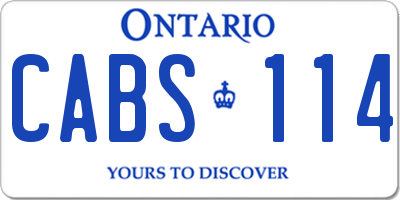 ON license plate CABS114