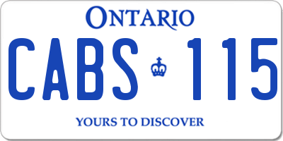 ON license plate CABS115