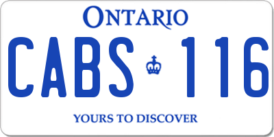 ON license plate CABS116