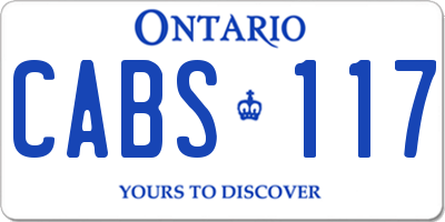 ON license plate CABS117