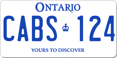 ON license plate CABS124