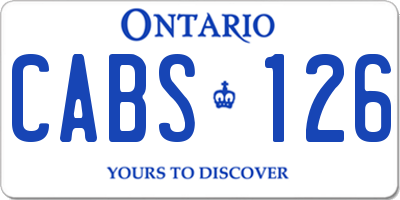 ON license plate CABS126