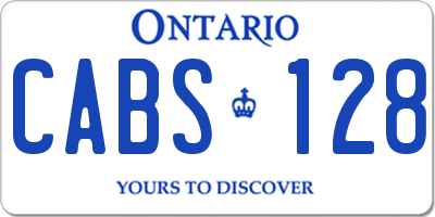 ON license plate CABS128