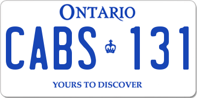 ON license plate CABS131