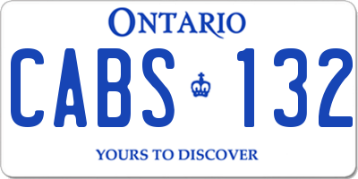 ON license plate CABS132